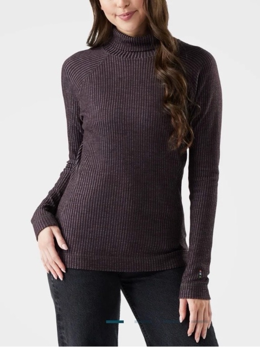 Smartwool NWT Merino Rib Turtleneck Sweater Womens S/P- Mink-Violet Heather